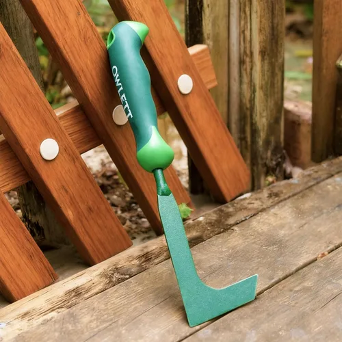 Vista 7 de Desbrozadora de grietas, extractor de malas hierbas en forma de L de 11 pulgadas con mango de goma ergonómico, herramienta de deshierbe de grietas