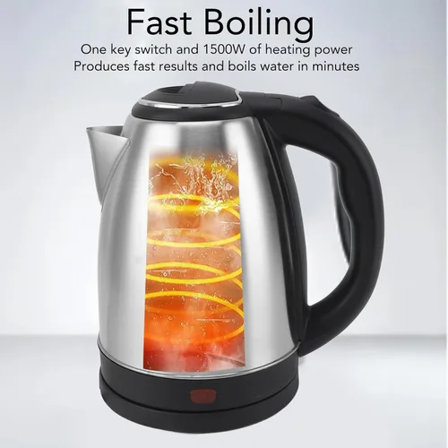Vista 7 de Zerodis Hervidor eléctrico, hervidor de té de ebullición rápida de 2 litros con forro de acero inoxidable, apagado automático, caldera de agua