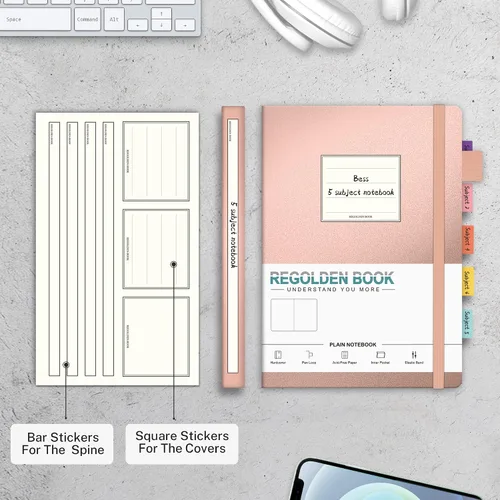 Vista 4 de Regolden-Book Diario en blanco de tapa dura, tamaño A5, diarios de papel grueso en blanco con soporte para bolígrafo para mujeres y hombres