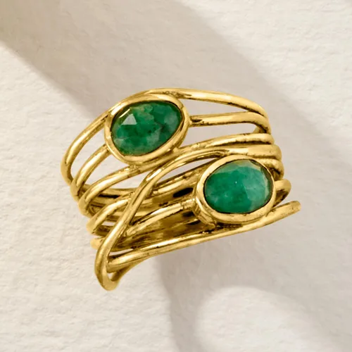 Vista 5 de Ross-Simons Gemstone Highway Ring in 18kt Gold Over Sterling