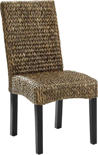 Vista 9 de Crosley Furniture Edgewater - Juego de 2 sillas de comedor de ratán de fibra natural tejidas a mano, color hierba marina