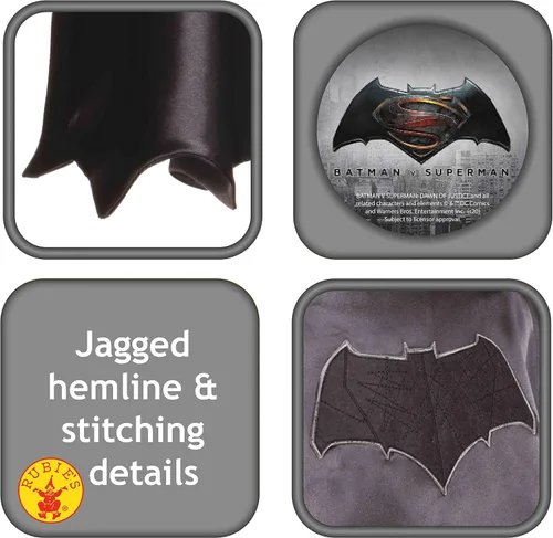 Vista 3 de Batman v Superman Dawn of Justice - Capa de Batman Deluxe para niños