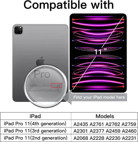 Vista 2 de JETech Protector de pantalla para iPad Pro de 11 pulgadas, 2022/2021/2020 (4ª/3ª/2ª generación) con protector de lente de cámara, película de vidrio