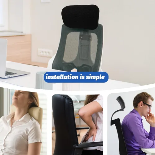 Vista 2 de Tofficu 1 juego de reposacabezas ajustable para computadora, cojín para silla de cuello, almohada para silla de trabajo, silla de computadora