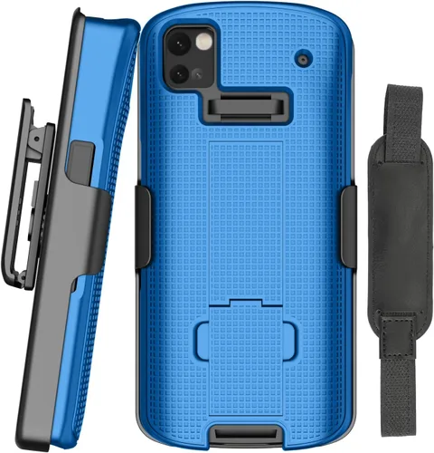 Vista 10 de Estuche + Correa De Mano + Clip De Cinturón Combo Para Zebra TC53 TC58 Teléfono - Negro Carcasa rígida con soporte y soporte giratorio, delgado