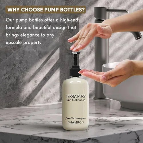 Vista 5 de Terra Pure Champú Colección Spa Servicios del hotel en botella con bomba 10.14 oz / 10.1 fl oz (caja de 12)