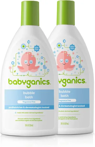 Vista 9 de Babyganics Baño de burbujas, limpia suavemente, sin fragancia, 20 onzas líquidas, el embalaje puede variar