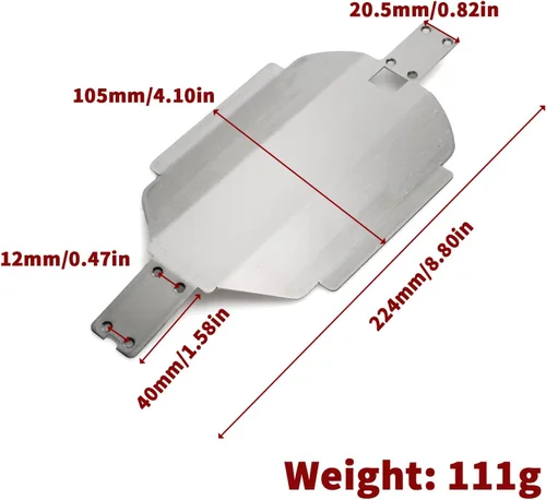 Vista 5 de RC Chassis Armor - Protector de eje de placa deslizante de acero inoxidable compatible con MJX 16208 16207 16209 16210 V3 1/16 sin escobillas RC Car