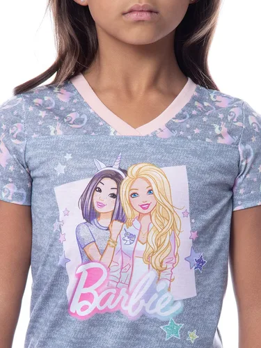 Vista 3 de INTIMO Barbie Unicorn Barbie Skipper - Conjunto de pijama para niña, Gris