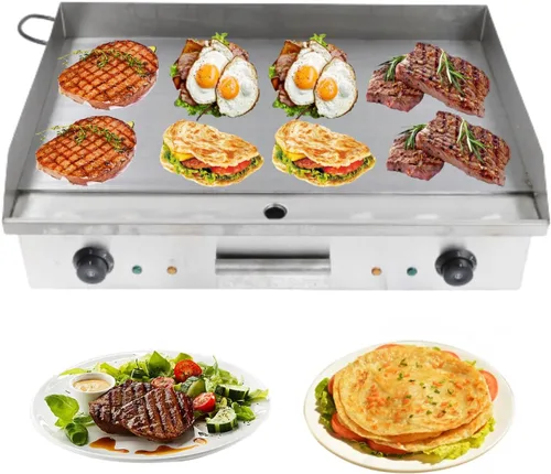 Vista 10 de Plancha eléctrica antiadherente de 3000 W, parrilla termostática de doble control de 572 °F/572.0 °F con disyuntor de sobrecarga, parrilla