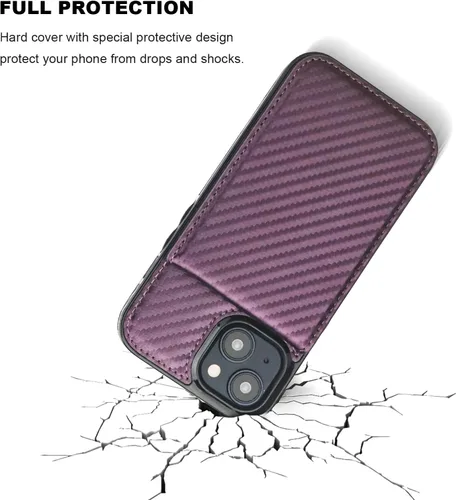 Vista 12 de KIHUWEY - Funda tipo cartera compatible con iPhone 15 con soporte para tarjetas de crédito, cierre magnético, soporte de cuero premium, cubierta