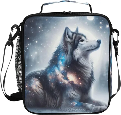 Vista 81 de Lonchera con patrón de cuadros blancos y negros, bolsa de almuerzo aislada, bolsa de preparación para niños, correa de hombro congelable a001
