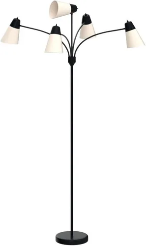 Vista 4 de FOLKSMATE Lámpara de Pie LED, Medusa Múltiples Cabezales Moderna Alta, Rústica Ajustable Luz de Lectura de Pie para Sala de Estar/Habitación de Negro