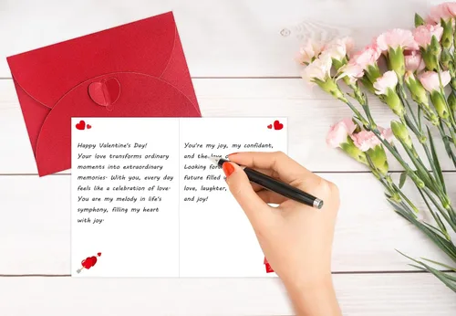 Vista 5 de D24TIME Divertida tarjeta de felicitación para el primer día de San Valentín para novio/novia, tarjeta de felicitación con sobre, romántica