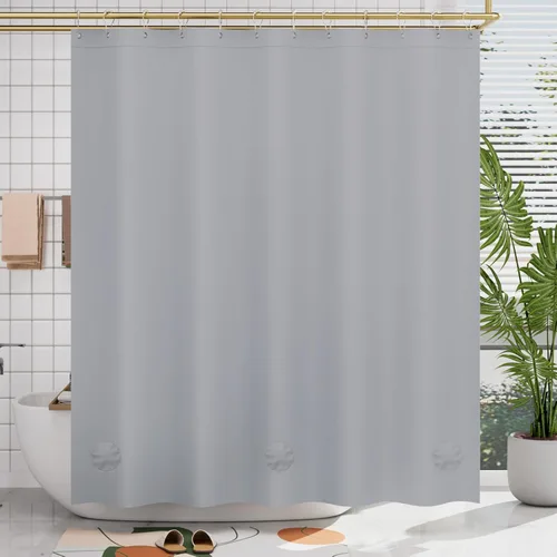 Vista 73 de AmazerBath Cortina de ducha larga de 36 x 84 pulgadas, cortina de ducha transparente de PEVA grueso resistente, cortina estrecha con 2 piedras