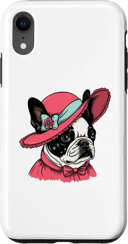 Vista 8 de Carcasa victoriana para iPhone 14 Boston Terrier English Lady Funny Dog