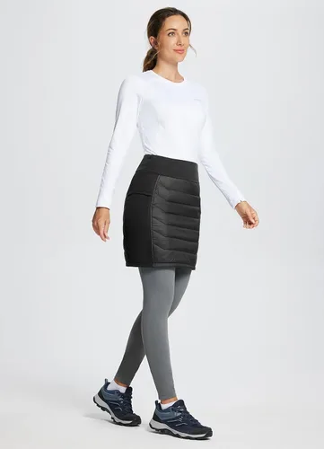 Vista 2 de BALEAF Falda acolchada de 17 pulgadas para mujer, ligera, aislada, cálida, para nieve, senderismo, correr, golf, al aire libre