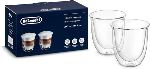 Vista 5 de De'Longhi Cafetera combinada todo en uno y máquina de café espresso + espumador de leche ajustable avanzado, negro y vasos de capuchino 513214601