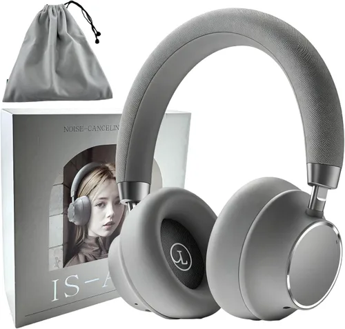 Vista 11 de Auriculares inalámbricos con cancelación activa de ruido, Bluetooth 5.3 sobre la oreja con controladores de alta fidelidad de 1.575 pulgadas Negro 2