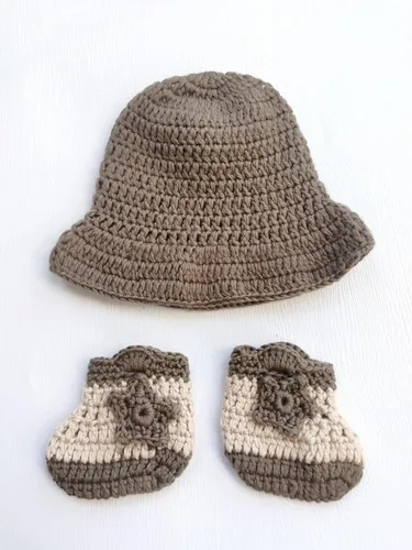 Vista 4 de Traje unisex de fotografía para recién nacido, sombrero de vaquero con zapato, disfraz de sesión de fotos para niños y niñas, Varios