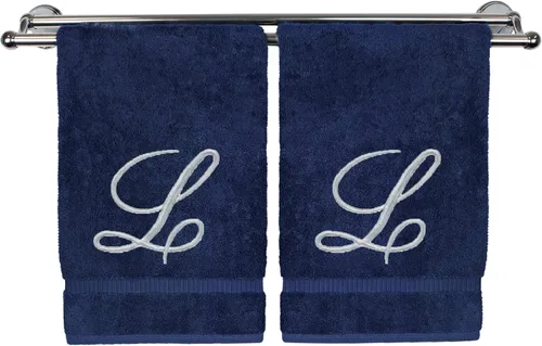Vista 236 de Toalla de mano con monograma, regalo personalizado, 16 x 30 pulgadas, extra absorbente, 100% algodón turco, acabado de rizo suave, para baño, cocina