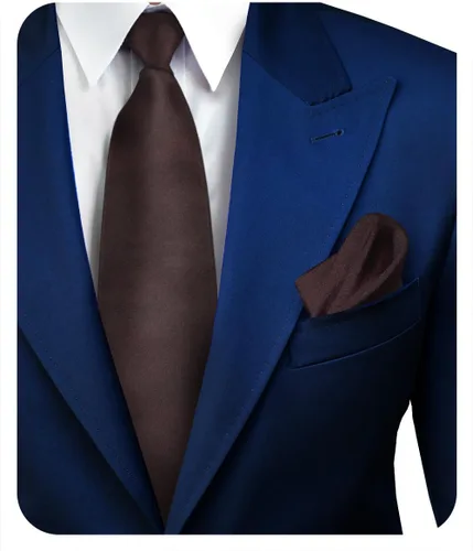 Vista 31 de Juego de corbata de satén sólido y pañuelo de bolsillo para hombre, conjunto de corbata a juego para hombre Ámbar