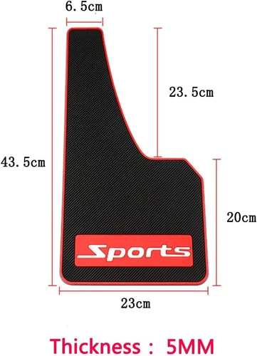 Vista 5 de Aletas de barro de automóvil de material suave, ajuste universal, color negro, protector de lodo de goma, sin colisión, universal (deportes)