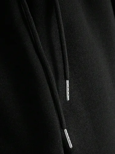 Vista 4 de GORGLITTER Pantalones deportivos apilados con letras para hombre, acampanados, con cordón en la cintura y bolsillos, Y2K