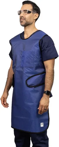 Vista 2 de Delantal frontal – Flexiback – 0.020 in Pb LE – Delantal ligero con plomo de rayos X – Ajuste Ajustable – Azul Real Ripstop