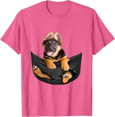 Vista 28 de Dog Lovers Gifts - Camiseta divertida con cara de perro con bolsillo, Negro, S