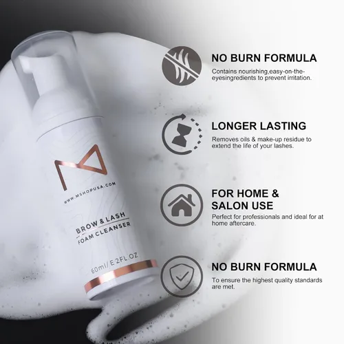 Vista 6 de M - Limpiador permanente de espuma para cejas y pestañas para extensiones de pestañas, microblading, polvo de cejas, cejas, nano cejas, maquillaje