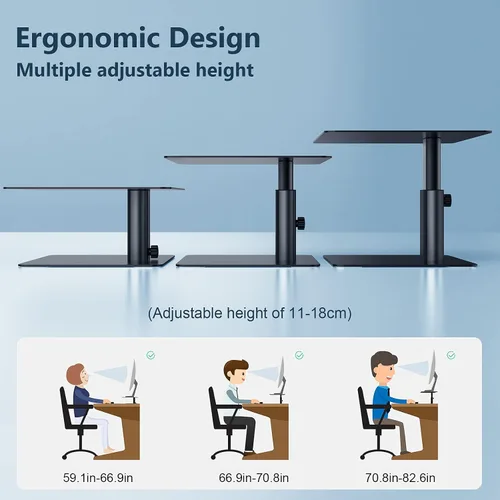Vista 3 de Nillkin Soporte de monitor para escritorio, soporte de monitor de computadora de altura ajustable, soporte ergonómico de aluminio para monitor
