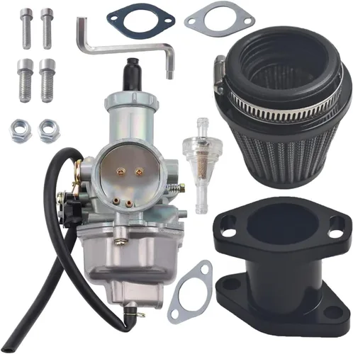 Vista 10 de VM26 1.181 in PZ30 Carburador Mainfold Entrada Tubo de Entrada Filtro de Aire para Predator 301cc 420cc 13hp 15hp Motor Mini Bike Go Kart Plata