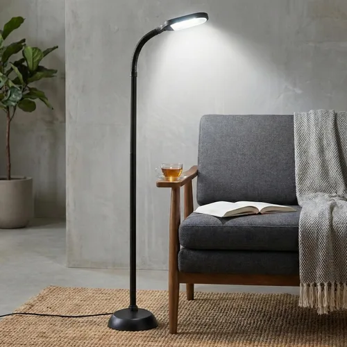 Vista 2 de Lavish Home - Lámpara de pie con luz solar y cuello de cisne ajustable