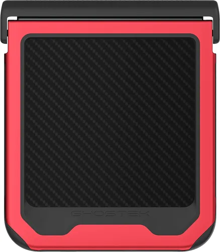 Vista 6 de Ghostek Atomic - Funda delgada para Galaxy Z Flip 4, parte trasera de aramida con parachoques de aluminio rojo, funda protectora de doble capa a