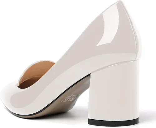 Vista 7 de ROSERWISH Zapatos de vestir para mujer, con puntera puntiaguda, elegantes y sexy, para fiesta, tacÃ³n alto, gruesos, de 2.5 pulgadas