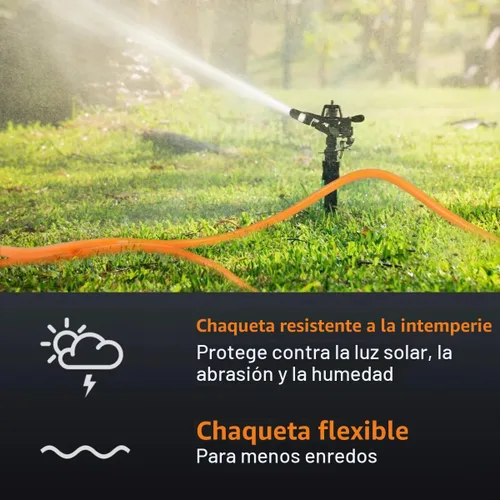 Vista 5 de Cable de Extensión para Exteriores Impermeable de 50 Pies, Naranja 14/3 SJTW Resistente, Flexible 100% Cobre Cable de Extensión de 3 Clavijas