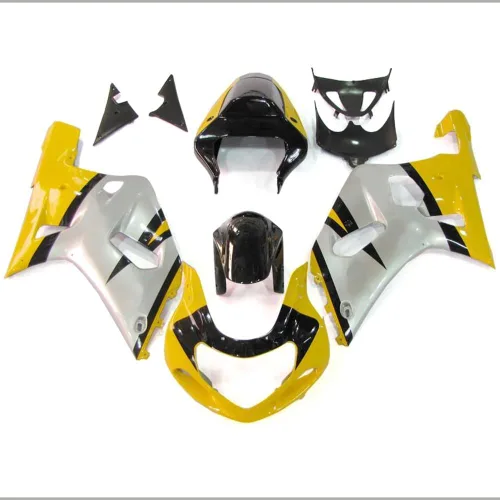 Vista 10 de Kit de carenado de llama azul negro de plástico ABS para Suzuki GSXR600 GSXR750 K1 2000-2003 Carenados GSX-R600 GSX-R750 2001 2002 2003 Inyección