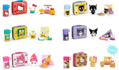 Vista 2 de Jada Lunch Buddies – Lonchera térmica coleccionable con botella de termo, figura y accesorios de comida – Juguete Sanrio de 2 pulgadas – Hello Kitty