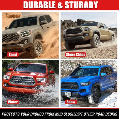 Vista 7 de Aleta de Lodo Compatible con Toyota Tacoma 2005-2015, Protectores de Salpicaduras, Protectores de Llantas (con Guardabarros), Delantero y Trasero