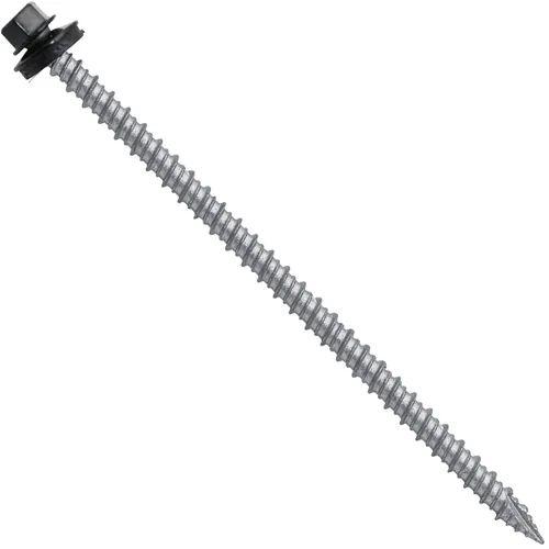 Vista 134 de Tornillos para techos de metal gris ABC 10 x 1 - Cabezal hexagonal - Arandela EPDM - Arandela de arranque automático/roscado - 1 bolsa - 250