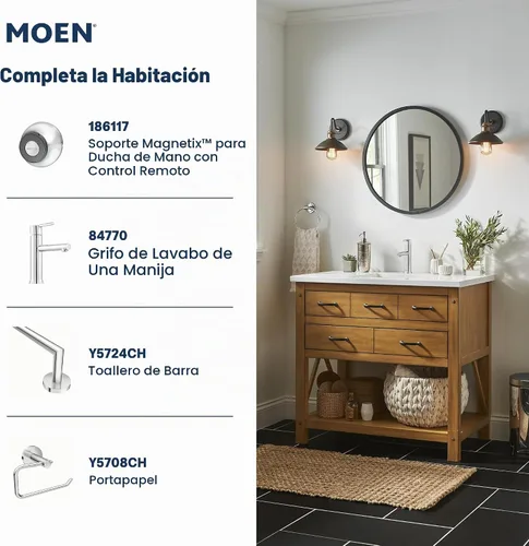 Vista 9 de Moen Engage Chrome Magnetix 2 en 1 Combo de ducha de lluvia con rociador de ducha de mano desmontable, con sistema de acoplamiento magnético, 26009