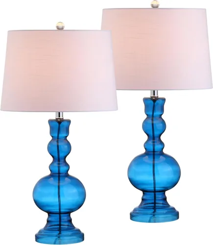 Vista 10 de JONATHAN Y Juego de 2 lámparas de mesa de cristal azul marino de 28.5 pulgadas para decoración de sala de estar, dormitorio, lámparas de noche