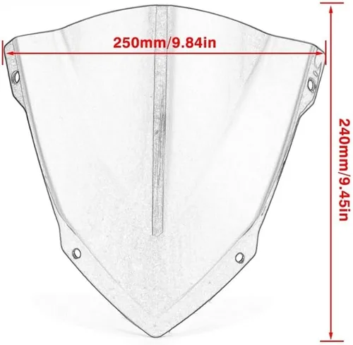 Vista 4 de Parabrisas de motocicleta compatible con Yamaha MT-03 MT-25 2020-2021 (color: negro)