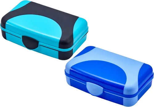 Vista 7 de LockerMate by Bostitch Estuche rígido para lápices, caja de lápices de plástico duradero, diseño apto para niños, negro y transparente