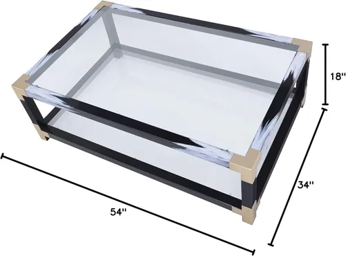 Vista 2 de Acme Lafty 81000 - Mesa de centro de cristal blanco cepillado y transparente