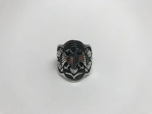 Vista 8 de argunjewellery Anillo de plata de ley 925K con dragón turco de doble cabeza (pulgar), Plata