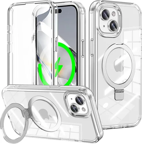 Vista 68 de Funda de cuerpo completo a prueba de golpes para iPhone 13 Pro con soporte magnético invisible [compatible con MagSafe] protector de pantalla