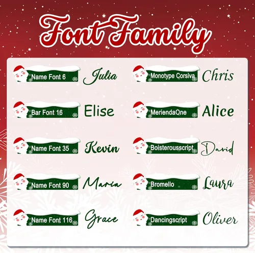 Vista 5 de Dreamdecor - Medias de Navidad personalizadas con nombre y monogramas, medias familiares de 18 pulgadas con placa de cuero para niños, 1 paquete