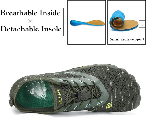 Vista 5 de SAGUARO Men's Women's Barefoot Minimalist Shoes Athletic Hiking Water Shoes for Aqua Swimming Trail Running Cross Training